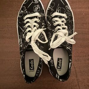 Keds Black and White Floral Sneakers